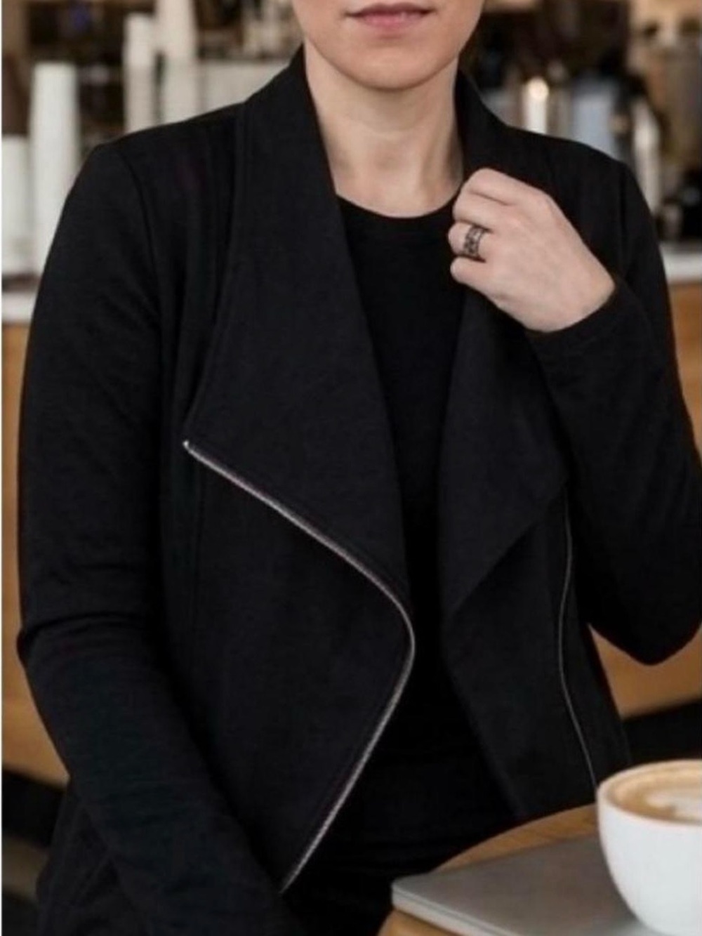 Apt. 9 Black Draped Zip Blazer